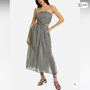 ATOIR revolve primrose checkered gingham strapless dress black white
